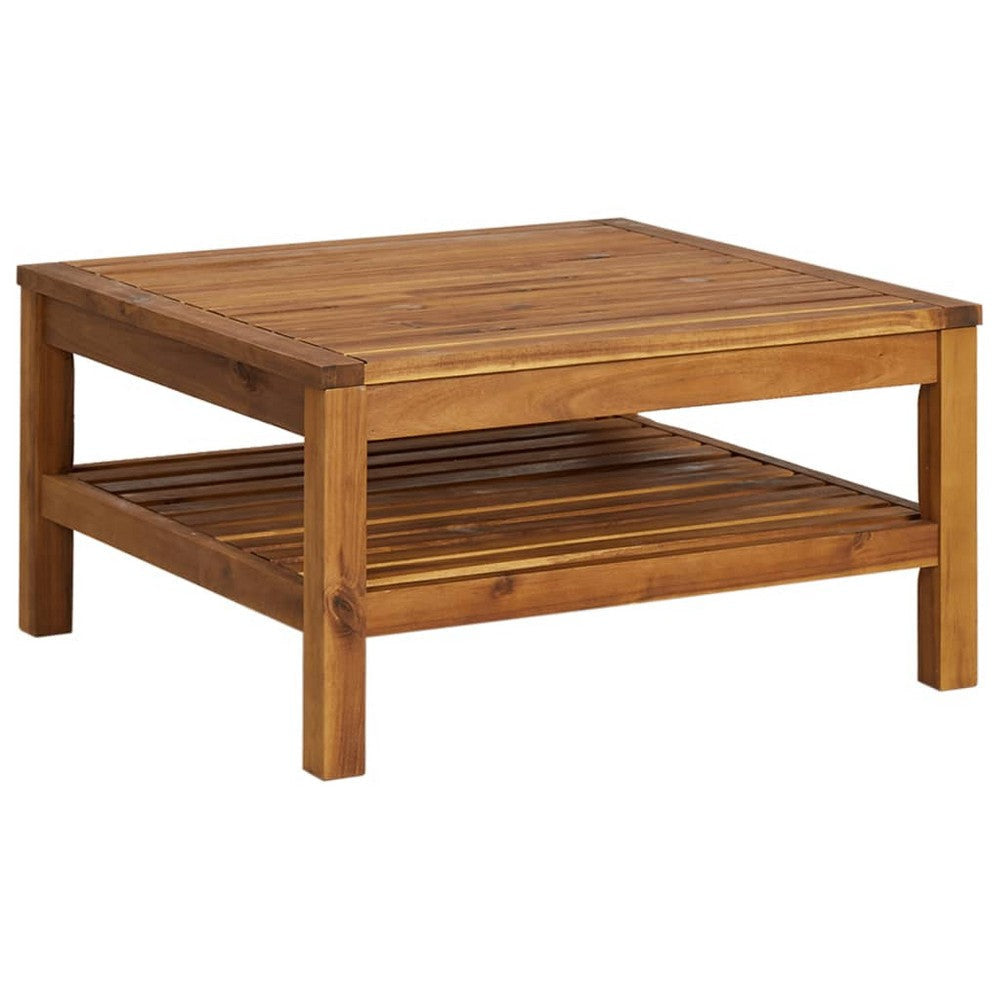 Lina 5pc Outdoor Modular Sofa and Coffee Table Set Brown Acacia Wood BM325896