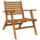 3pc Outdoor Tea Table Set 2 Chair Slatted Solid Brown Acacia Wood BM325897