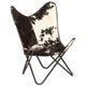 Srie Handmade Butterfly Chair, Steel, Black and White Goat Leather