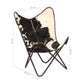 Srie Handmade Butterfly Chair Steel Black and White Goat Leather BM325898