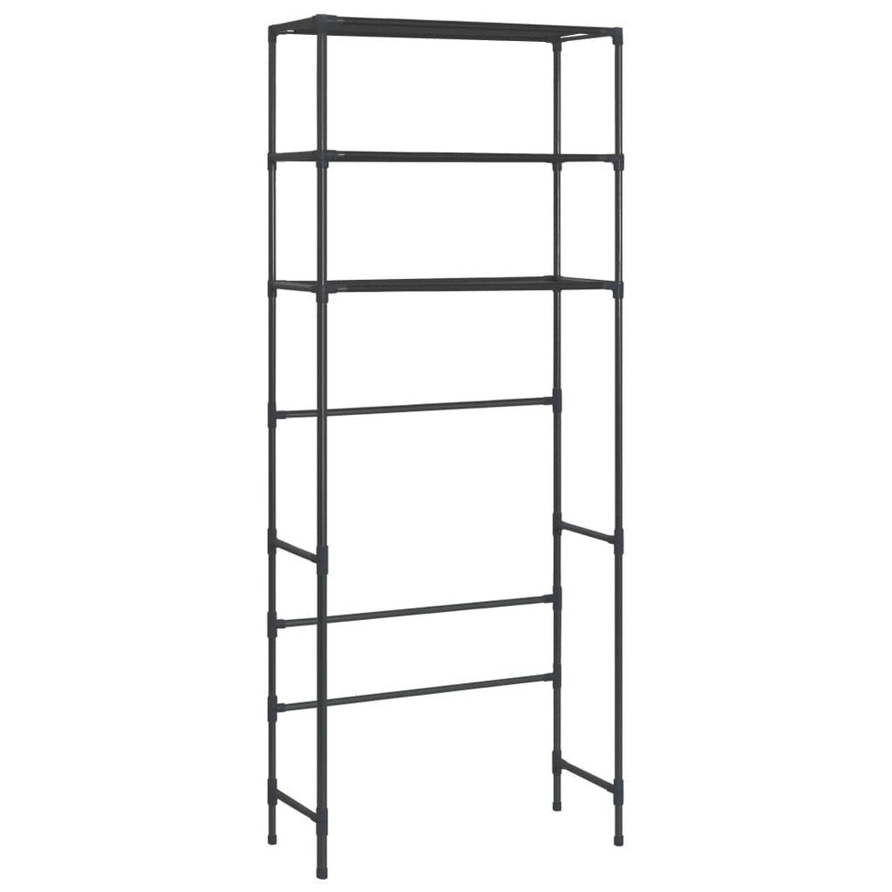 3 Tier Over the Washer Laundry Storage Rack 67 Inch Tall Black Steel BM325900