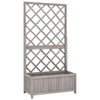 Simi Outdoor Garden Planter Built In Trellis 53 Inch Gray Solid Wood BM325901
