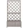 Simi Outdoor Garden Planter Built In Trellis 53 Inch Gray Solid Wood BM325901