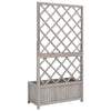 Simi Outdoor Garden Planter Built In Trellis 53 Inch Gray Solid Wood BM325901