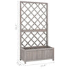 Simi Outdoor Garden Planter Built In Trellis 53 Inch Gray Solid Wood BM325901