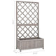 Simi Outdoor Garden Planter Built In Trellis 53 Inch Gray Solid Wood BM325901