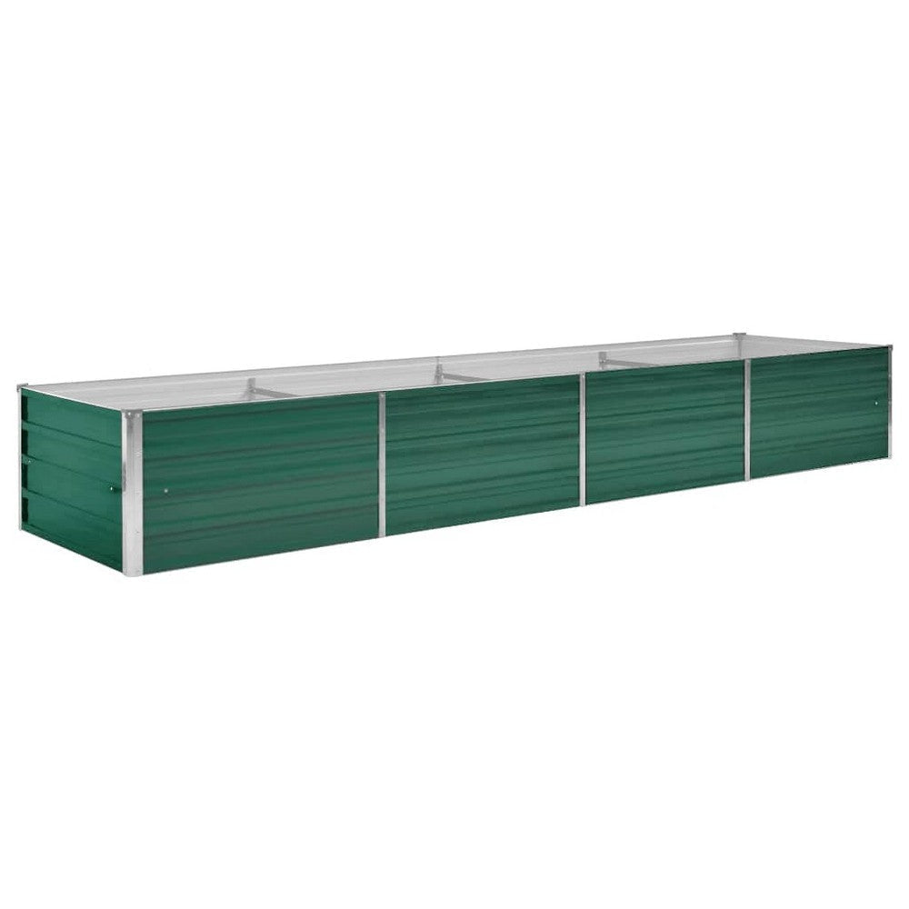 Outdoor Raised Garden Flower Bed, 126 Inch Green Galvanized Steel