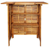 Outdoor Bar Counter Table w Shelves 43 Inch Brown Solid Acacia Wood BM325903