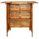 Outdoor Bar Counter Table w Shelves 43 Inch Brown Solid Acacia Wood BM325903