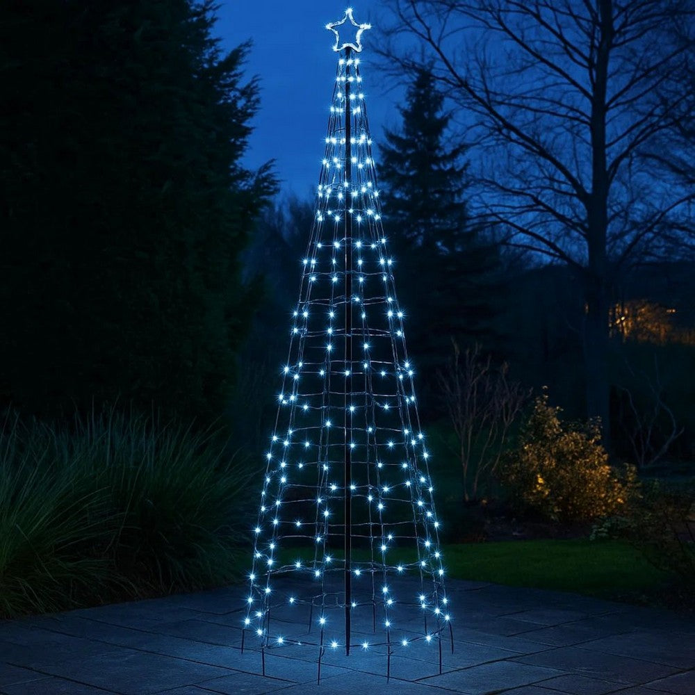 118 Inch Outdoor Cone Christmas Tree Light, 570 Cool White LEDs
