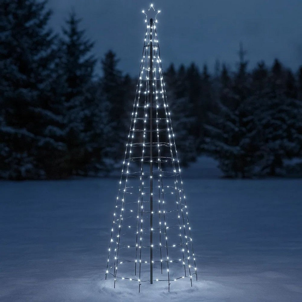 118 Inch Outdoor Cone Christmas Tree Light, 570 Cool White LEDs