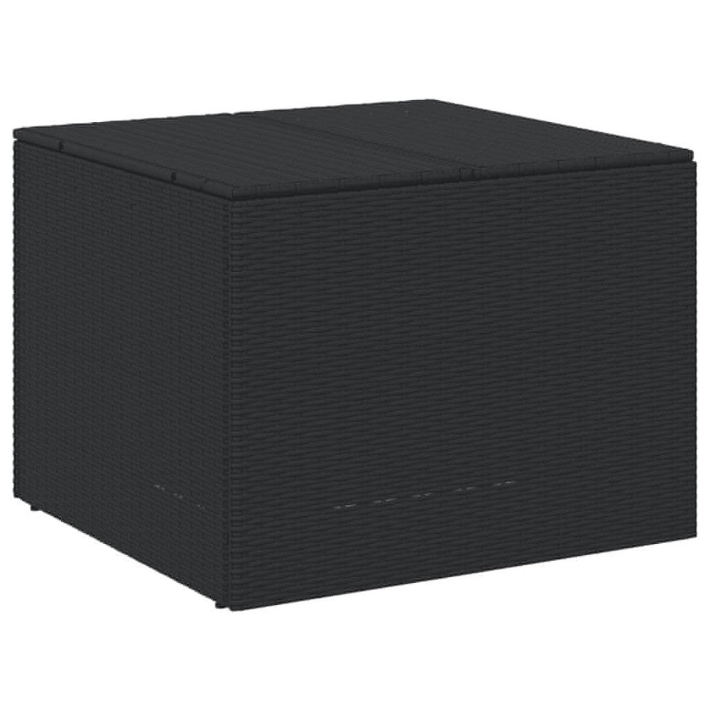 Outdoor Storage Box, Water Resistant Inner Bag 32 Inch Black PE Rattan