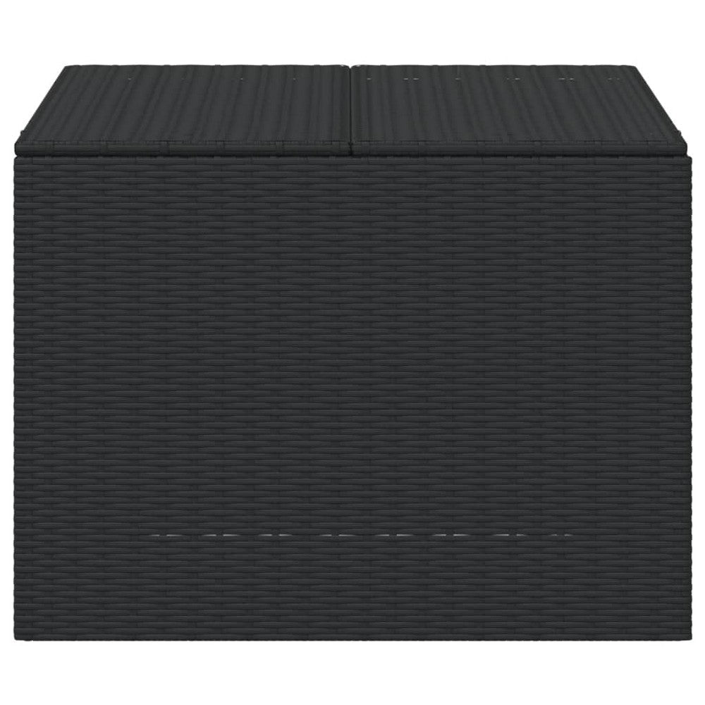 Outdoor Storage Box Water Resistant Inner Bag 32 Inch Black PE Rattan BM325907