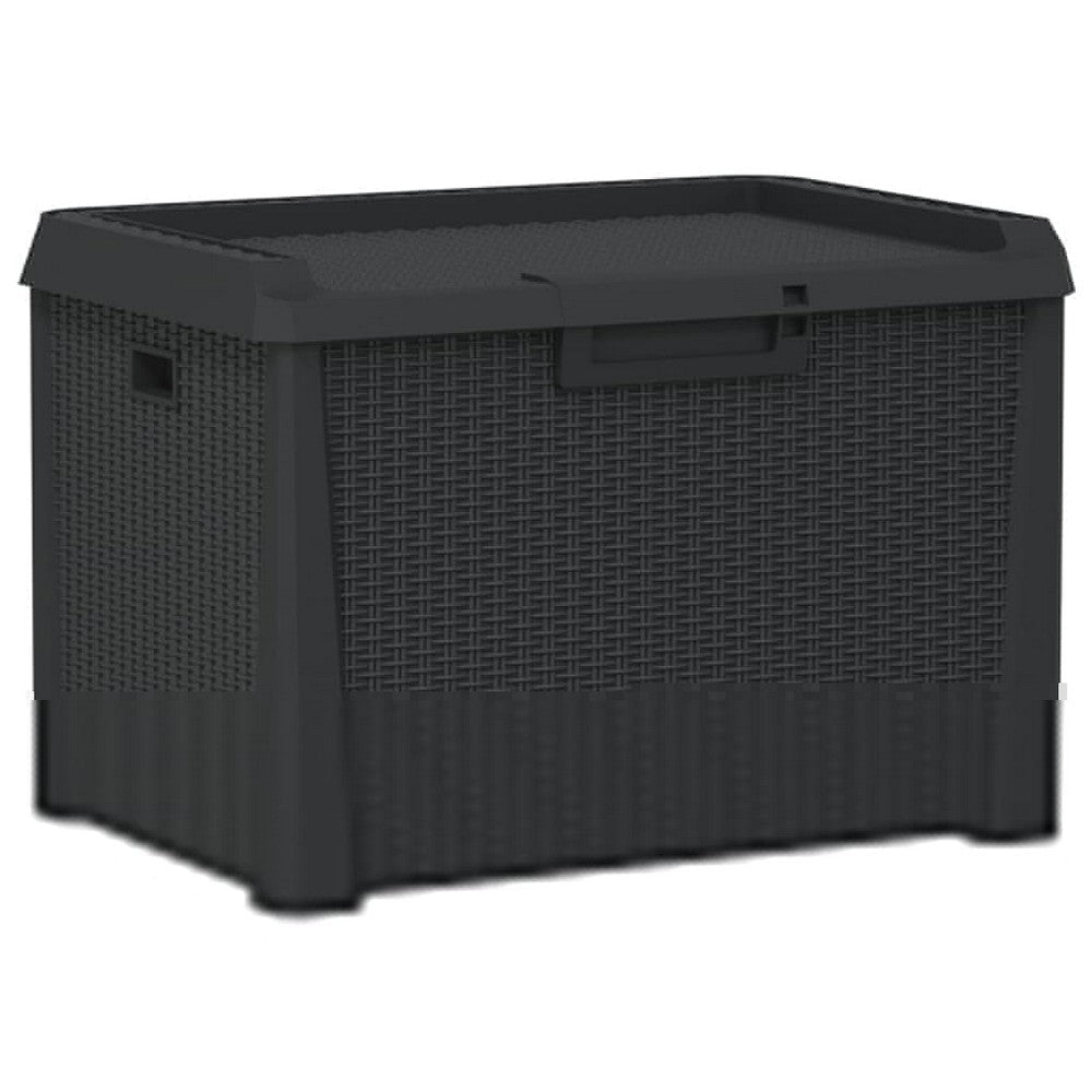 Outdoor Storage Box, 33 Gallon Capacity 29 Inch Weather Resistant Gray