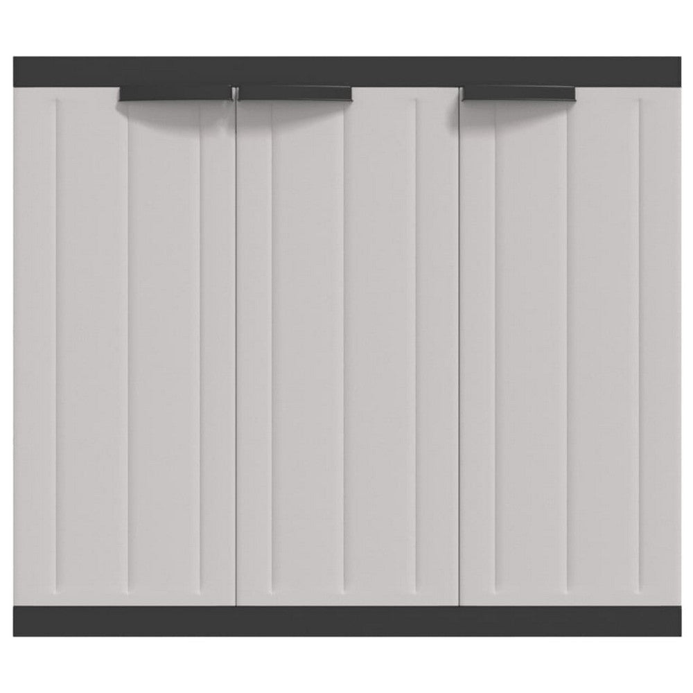 Outdoor Storage Cabinet with Shelves 38 Inch Gray Weather Resistant BM325909