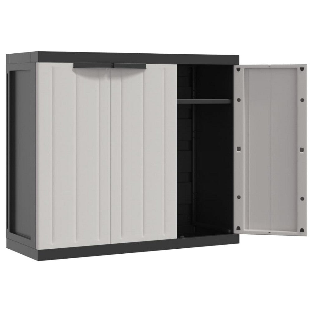 Outdoor Storage Cabinet with Shelves 38 Inch Gray Weather Resistant BM325909