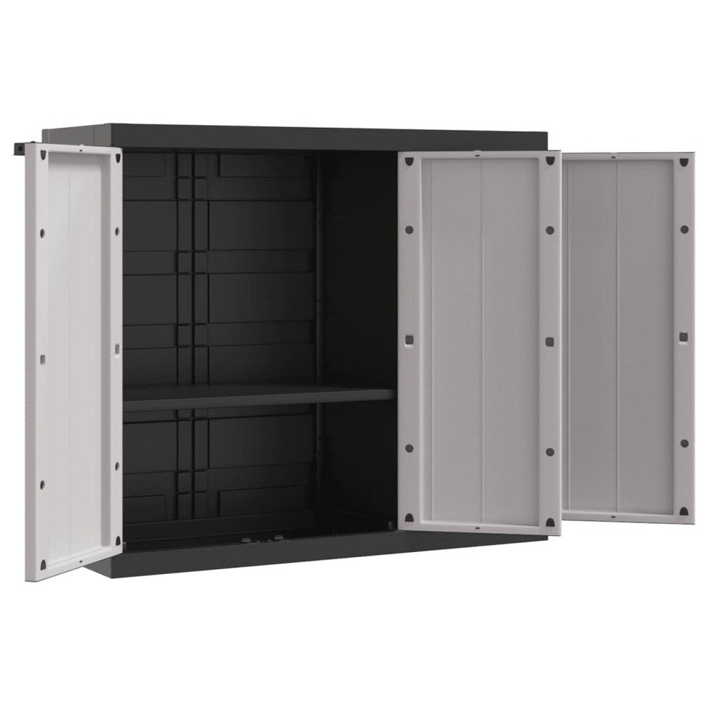 Outdoor Storage Cabinet with Shelves 38 Inch Gray Weather Resistant BM325909