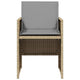 Outdoor Accent Chair Set of 4 Beige Rattan Gray High Back Cushions BM325911