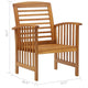 Outdoor Accent Chair Set of 2 Curved Arms Slatted Brown Acacia Wood BM325912