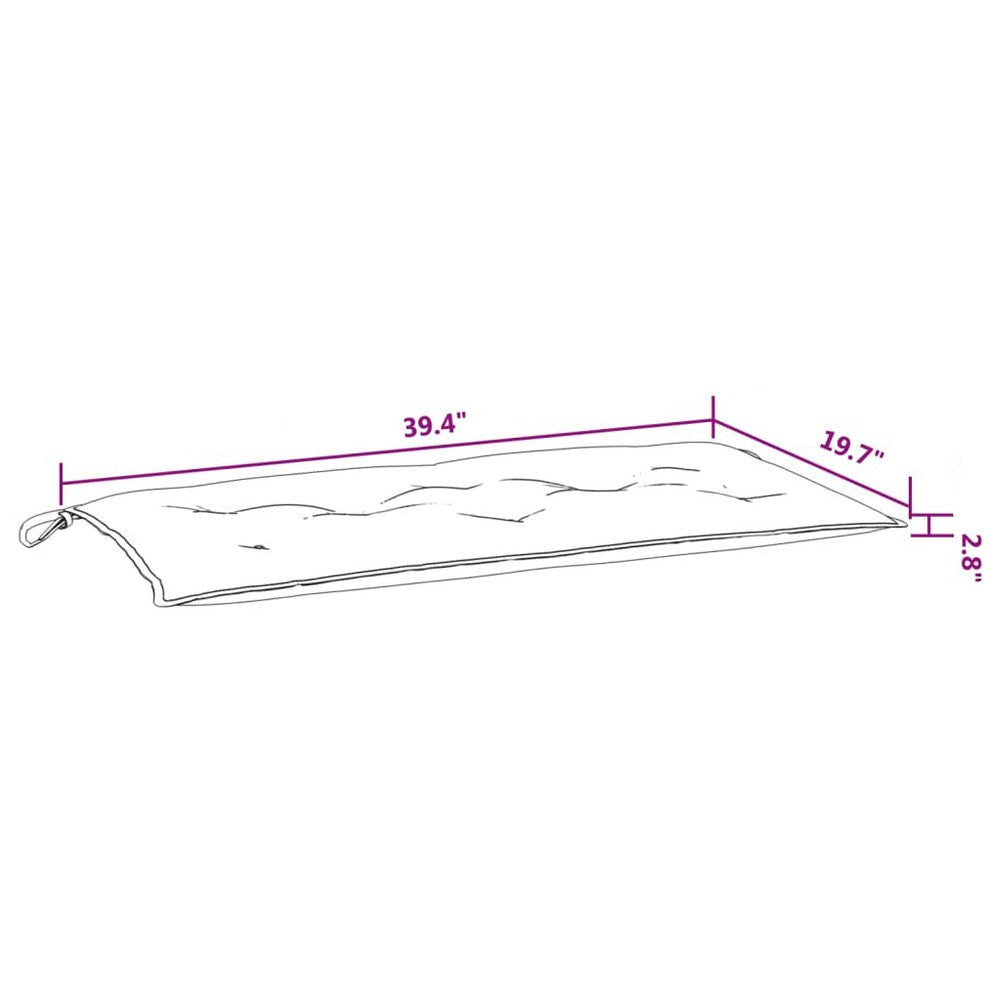 Claire Outdoor Cushion for Bench Set of 2 39in Gray Tufted Oxford BM325915