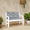 Claire Outdoor Cushion for Bench Set of 2, 39in Gray Tufted Oxford