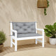 Claire Outdoor Cushion for Bench Set of 2, 39in Gray Tufted Oxford