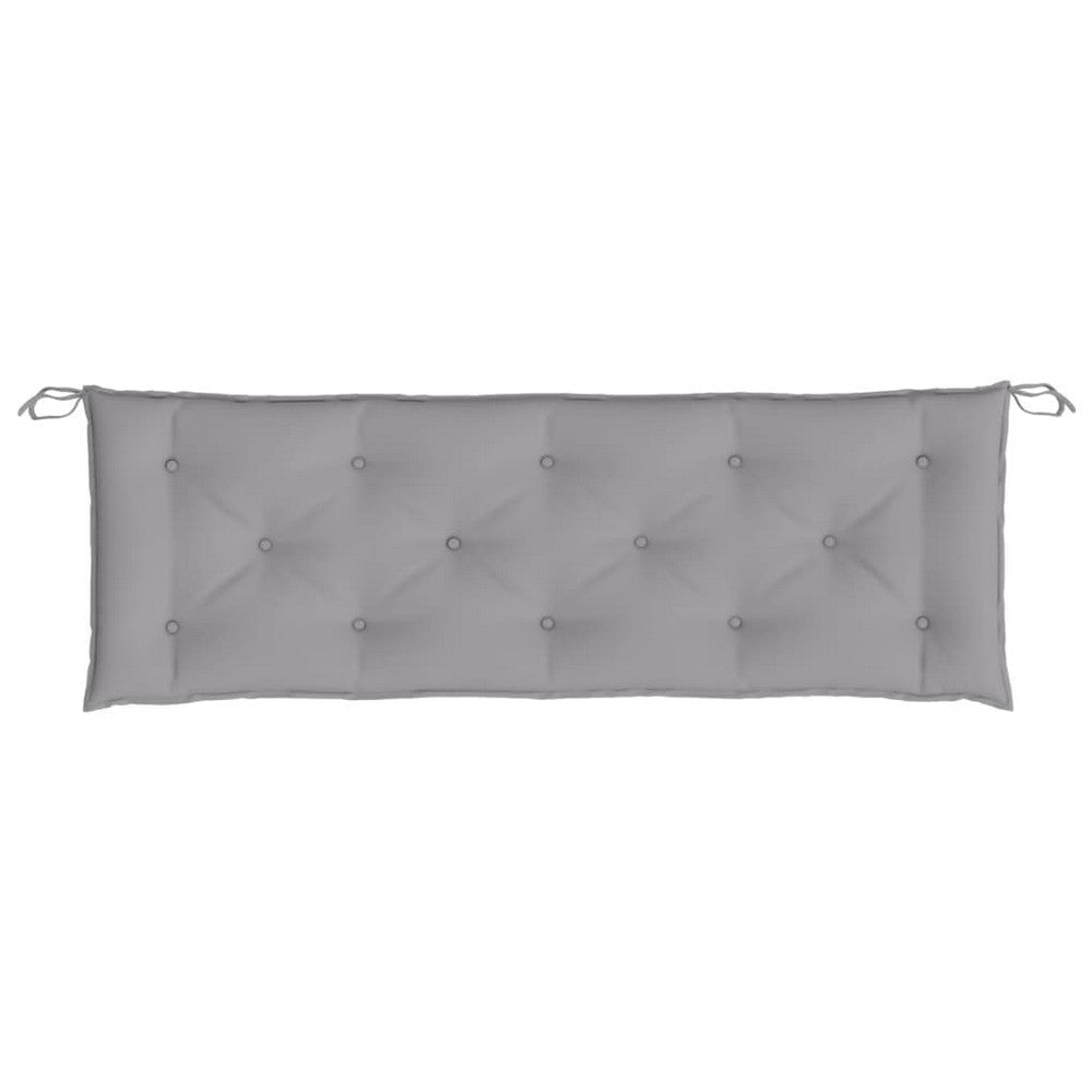 Claire Outdoor Cushion for Bench w Tie Ropes 59in Gray Tufted Oxford BM325916