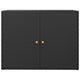 Outdoor Storage Cabinet Solid Acacia Wood 39 Inch Black PE Rattan BM325920