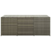 Outdoor Storage Box with Gas Lift 71 Inch Rectangular Gray Rattan BM325921