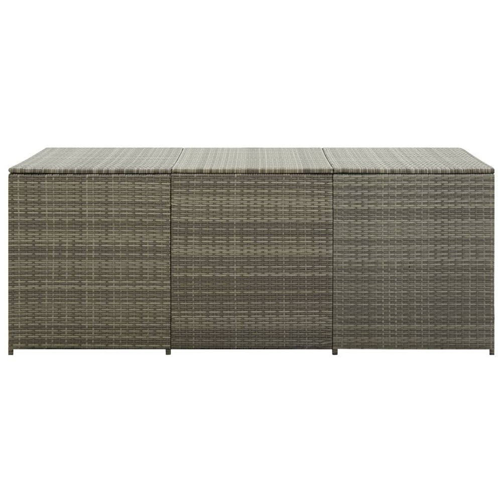 Outdoor Storage Box with Gas Lift 71 Inch Rectangular Gray Rattan BM325921