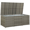 Outdoor Storage Box with Gas Lift 71 Inch Rectangular Gray Rattan BM325921