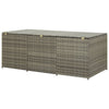 Outdoor Storage Box with Gas Lift 71 Inch Rectangular Gray Rattan BM325921