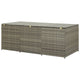 Outdoor Storage Box with Gas Lift 71 Inch Rectangular Gray Rattan BM325921