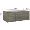 Outdoor Storage Box with Gas Lift 71 Inch Rectangular Gray Rattan BM325921