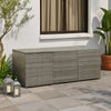 Outdoor Storage Box with Gas Lift, 71 Inch Rectangular, Gray Rattan