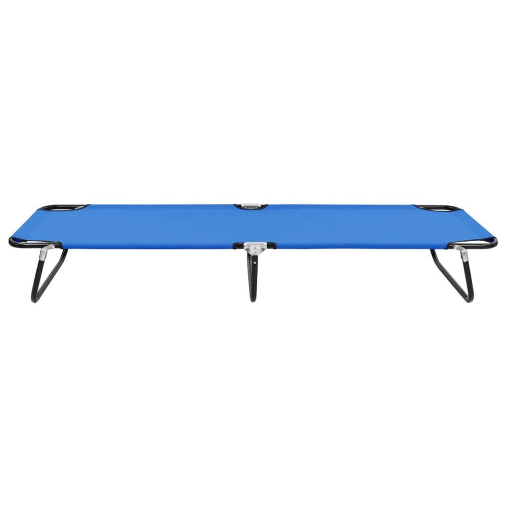 Zena Outdoor Foldable Sun Chaise Lounger 75inch Steel Blue Polyester BM325922