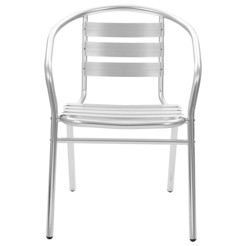 Outdoor Stackable Dining Chair Set of 4 Ergonomic Silver Aluminum BM325924