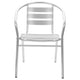Outdoor Stackable Dining Chair Set of 4 Ergonomic Silver Aluminum BM325924