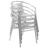 Outdoor Stackable Dining Chair Set of 4 Ergonomic Silver Aluminum BM325924