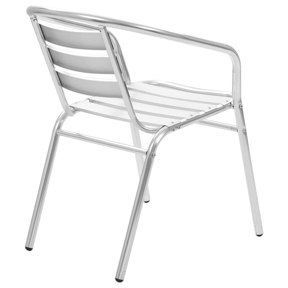 Outdoor Stackable Dining Chair Set of 4 Ergonomic Silver Aluminum BM325924