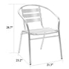 Outdoor Stackable Dining Chair Set of 4 Ergonomic Silver Aluminum BM325924