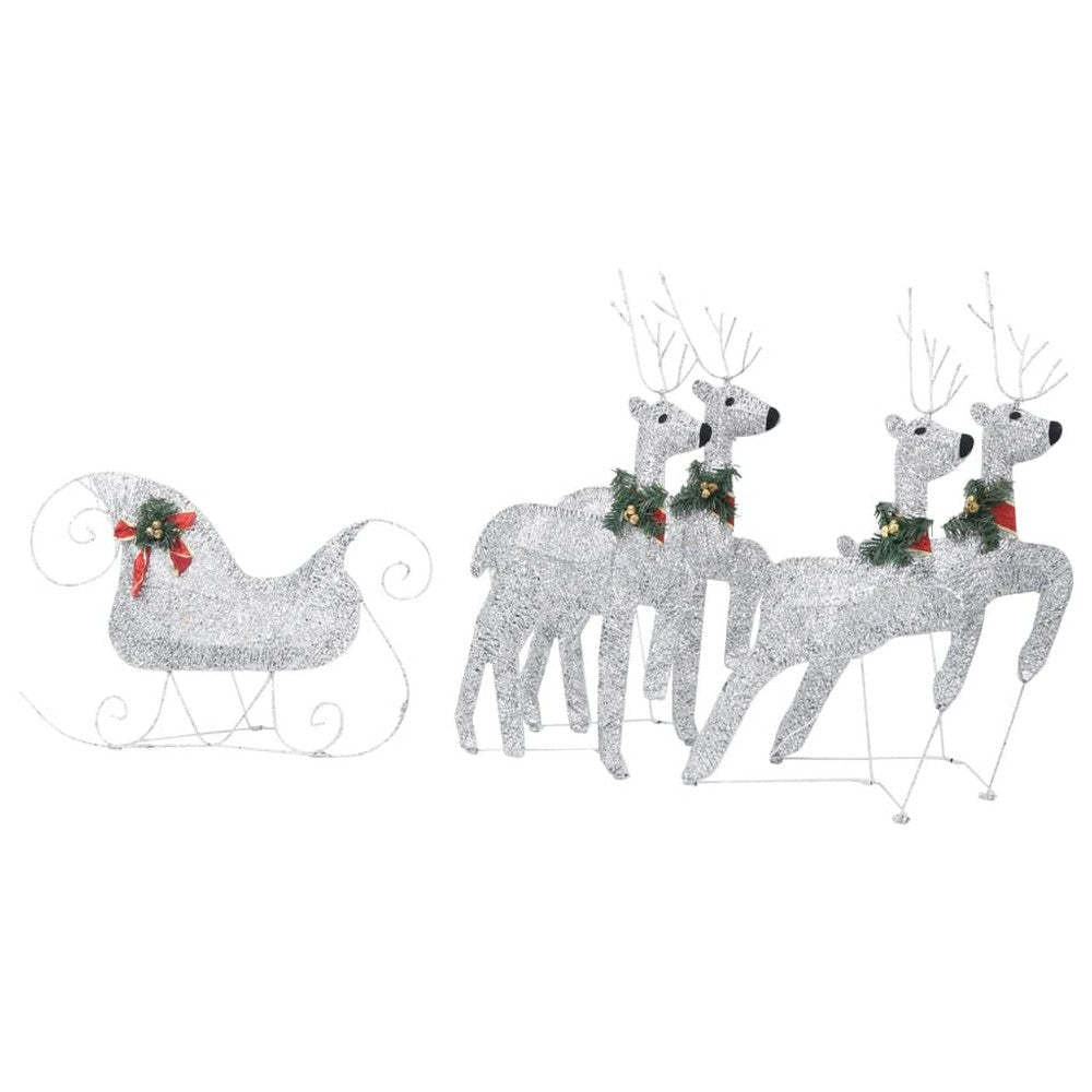 Outdoor 4 Reindeer n Sleigh Christmas Decoration 100 LEDs Cool White BM325925