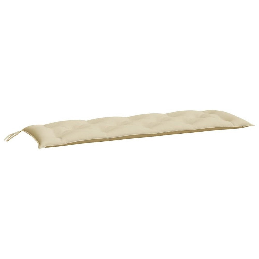 Claire Cushion for Bench with Tie Ropes, Beige Tufted Oxford Fabric