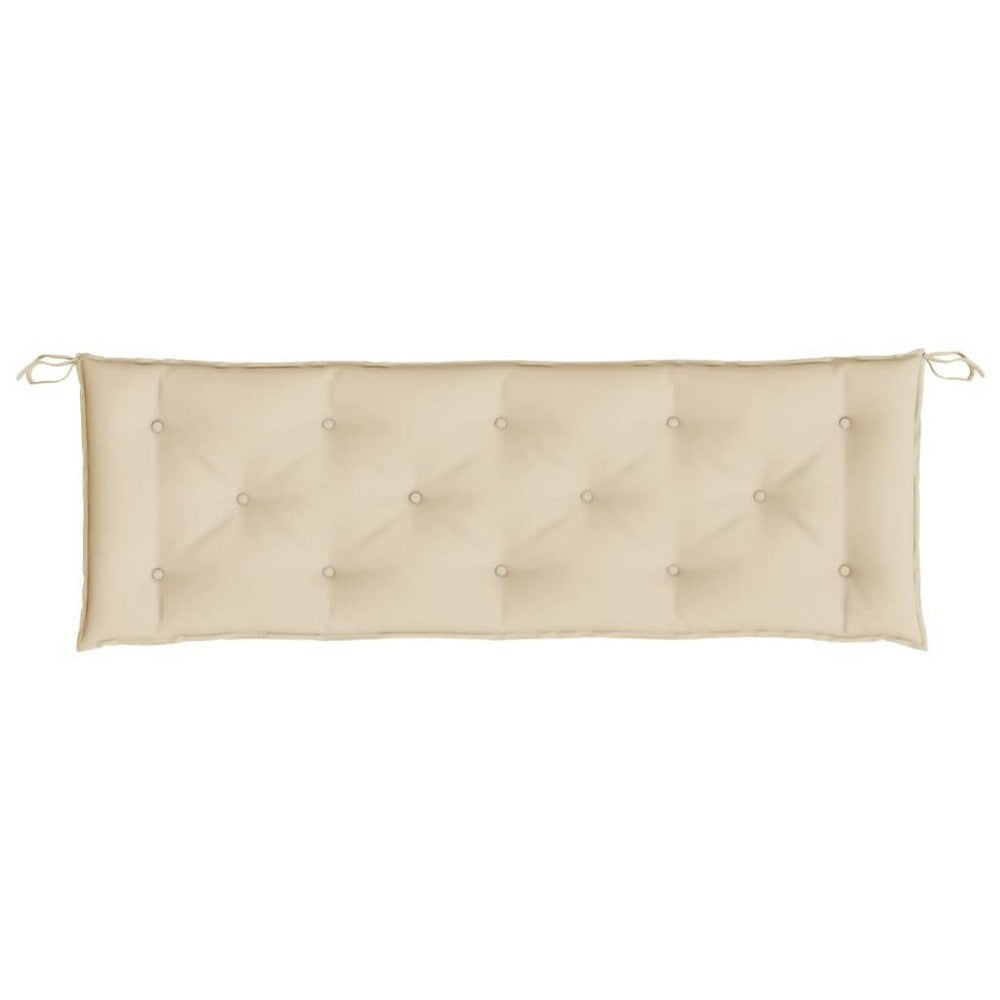Claire Cushion for Bench with Tie Ropes Beige Tufted Oxford Fabric BM325929