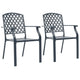 Stackable Outdoor Dining Chair Set of 2, Mesh Black Steel, 17 Inch