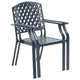 Stackable Outdoor Dining Chair Set of 2 Mesh Black Steel 17 Inch BM325930