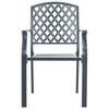 Stackable Outdoor Dining Chair Set of 2 Mesh Black Steel 17 Inch BM325930
