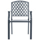 Stackable Outdoor Dining Chair Set of 2 Mesh Black Steel 17 Inch BM325930