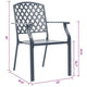 Stackable Outdoor Dining Chair Set of 2 Mesh Black Steel 17 Inch BM325930