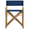 Foldable Directors Chair Set of 2 Accent Bamboo Frame Blue Polyester BM325931